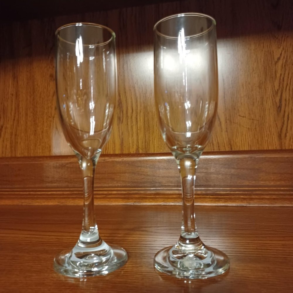 Cristar Premier Champagne Goblets, Set of two, 6.25 ounces, 8 inches high, NWT